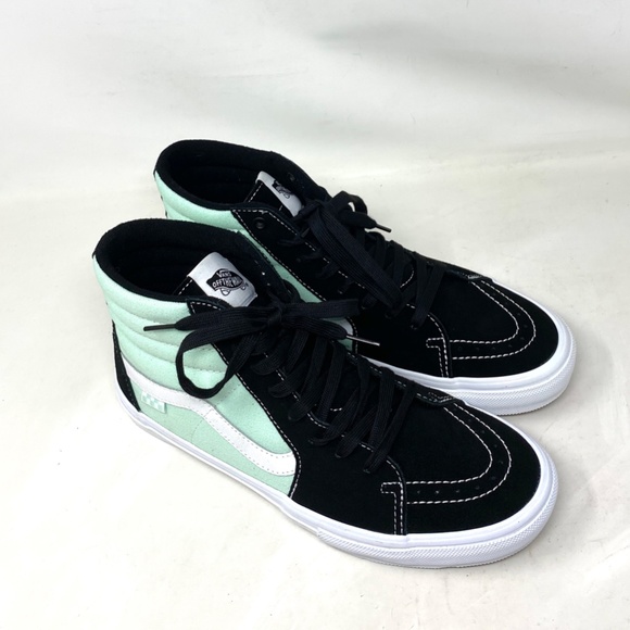 VANS Sk8-Hi Skate Shoes For Men Canvas Suede Black Mint Sneakers VN0A5FCCM2T - Picture 3 of 10